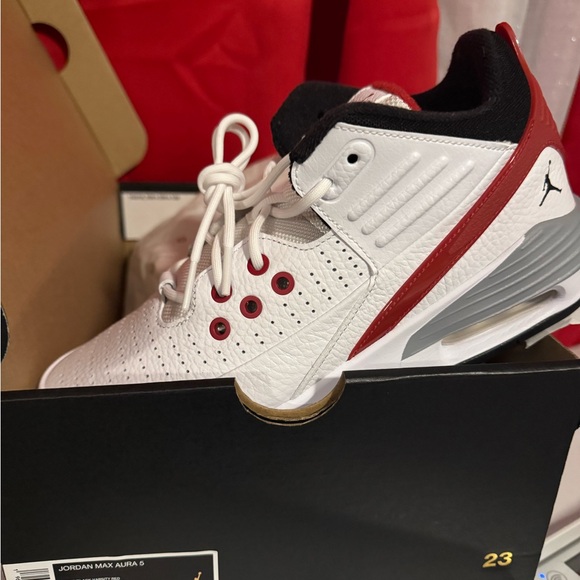 Jordan White and Red Air Sneakers - Picture 2 of 3